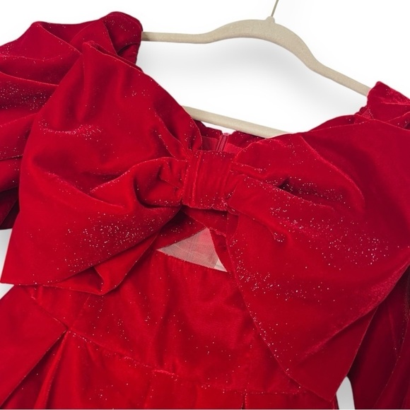 Nana Jacqueline Los Angeles Averi Red Velvet Sparkle Jumpsuit Romper EUC - Picture 7 of 11